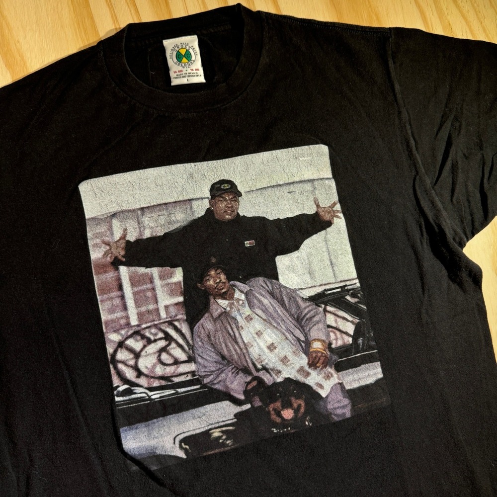 Cross Colours Men's Tupac Biggie Smalls 2Pac Graphic T-Shirt Black Rap Size L